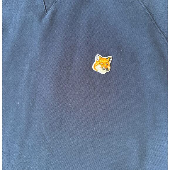 Maison Kitsune Fox Head Patch Classic Navy Sweatshirt Size Large - Picture 3 of 6